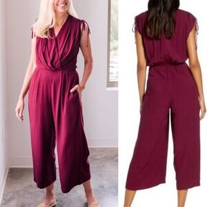 Gal Meets Glam Purple Maroon Luella Jumpsuit Size 12
